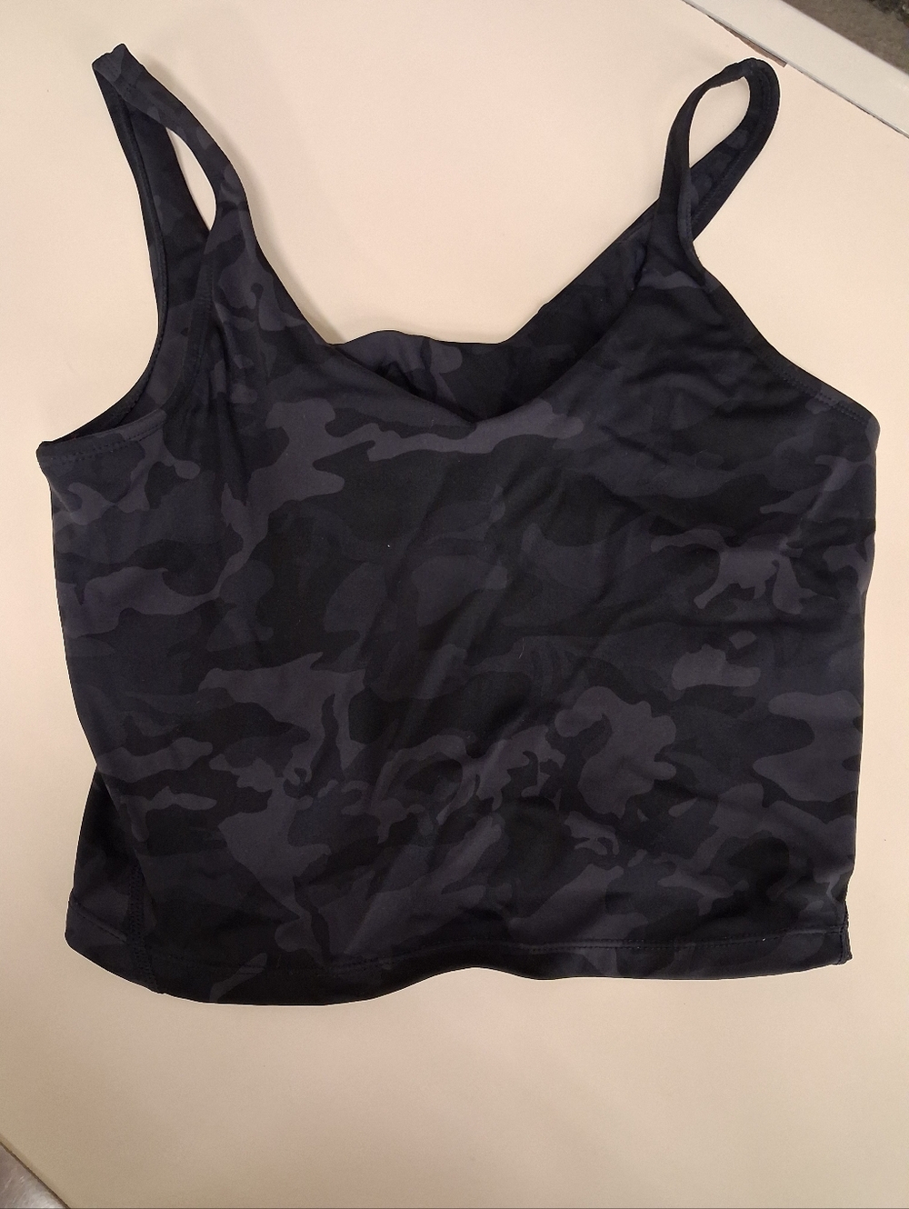 Cropped Camo Tank Top - Dark Gray/Black Camo SIZE LARGE